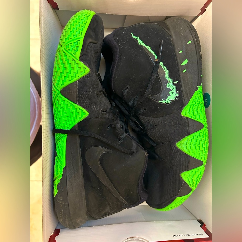 Nike Kyrie 4 Halloween/Black and Neon Green Sneakers